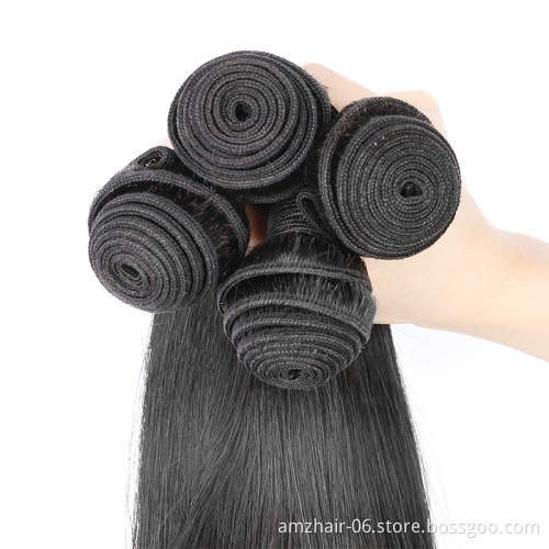 Raw Long 40 Inch Raw Indian Human Hair Straight Bundles 10A Grade Cuticle Aligned Natural Human Hair Weave Extension For Women